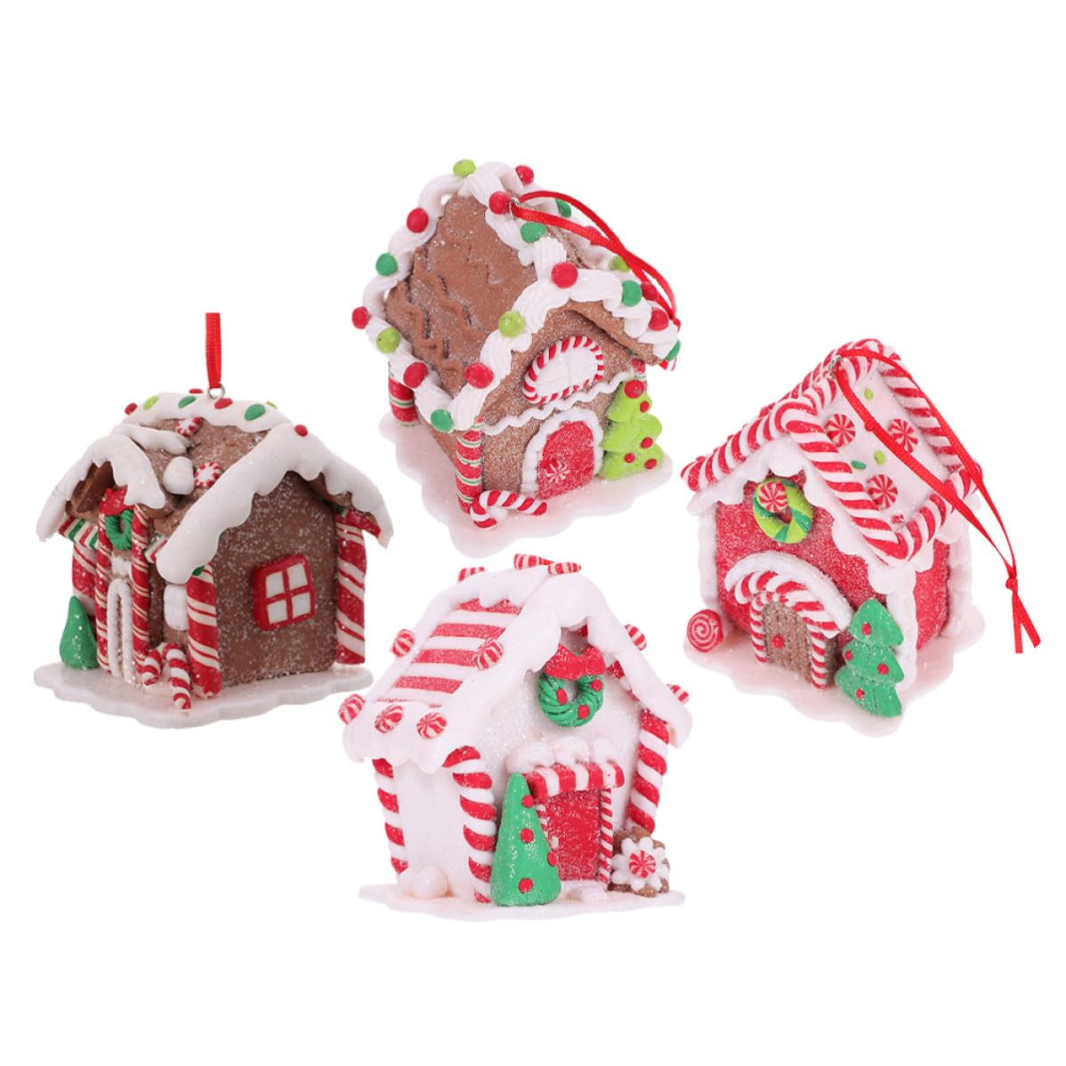 Toyvian 4 Piezas Navideña Adorno para Jengibre Casa Colgante de Árbol de