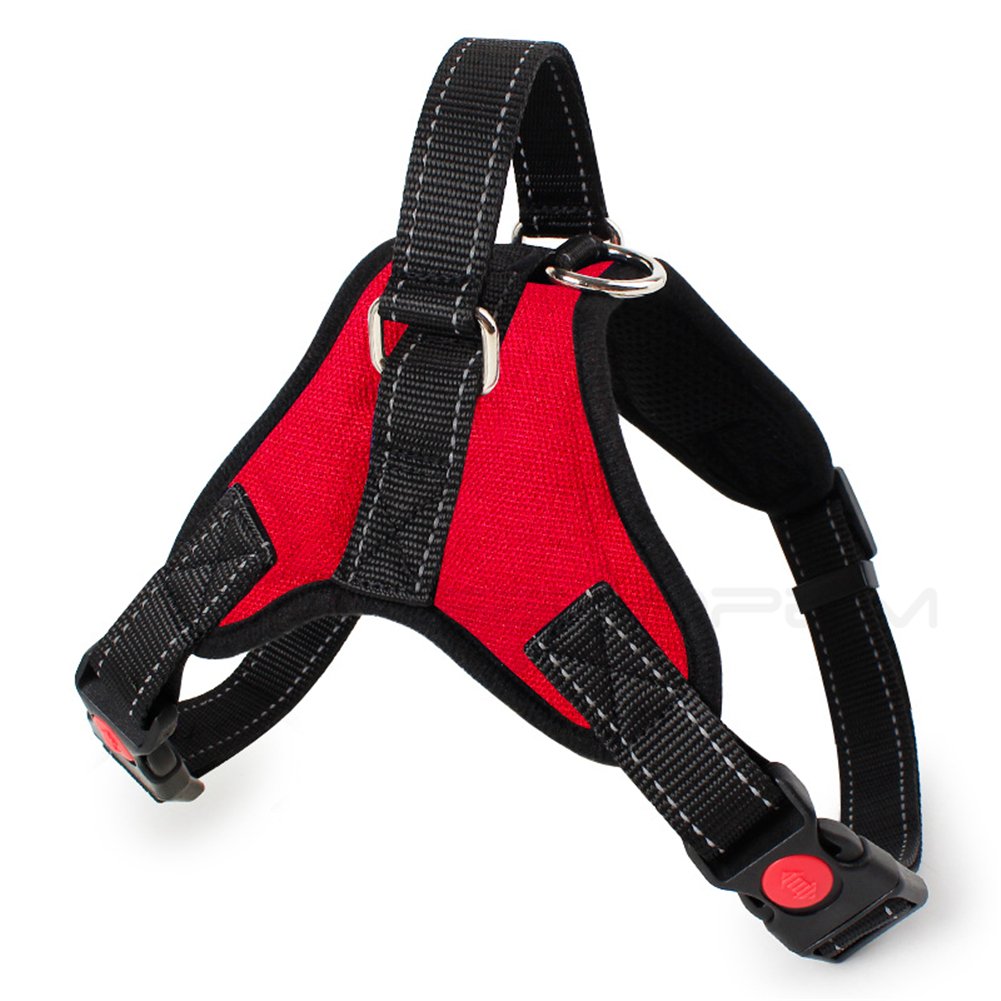 LiebeDD Pettorina Cane di Taglia Piccola Media, Regolabile Traspirante Comodo Pettorina Anti Tiro per Cani con 2 Antifuga Maniglie, per Corsa y Passeggiate, Nero+Anello al Seno, S