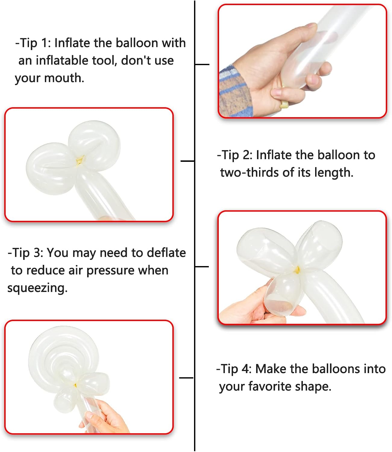 Clear 260 Balloons 100Pcs Modelling Balloon Long Skinny Latex Balloons for Birthday Wedding Twisting Ballons for Beginners Making Kid's Carnivals Party Decoartion 100Pcs-Clear - Image 3