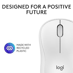 Logitech M240 Silent Bluetooth Mouse, Wireless, Compact, Portable, Smooth Tracking, 18-Month Battery, for Windows, macOS, ChromeOS, Compatible with PC, Mac, Laptop, Tablets - Off White