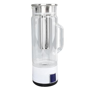Hydrogen Water Bottle, 1000ml Hydrogen Water Bottle Generator with Quick Electrolysis, Tea Infuser, Touch Switch, High Borosilicate Glass, Handle, for Home