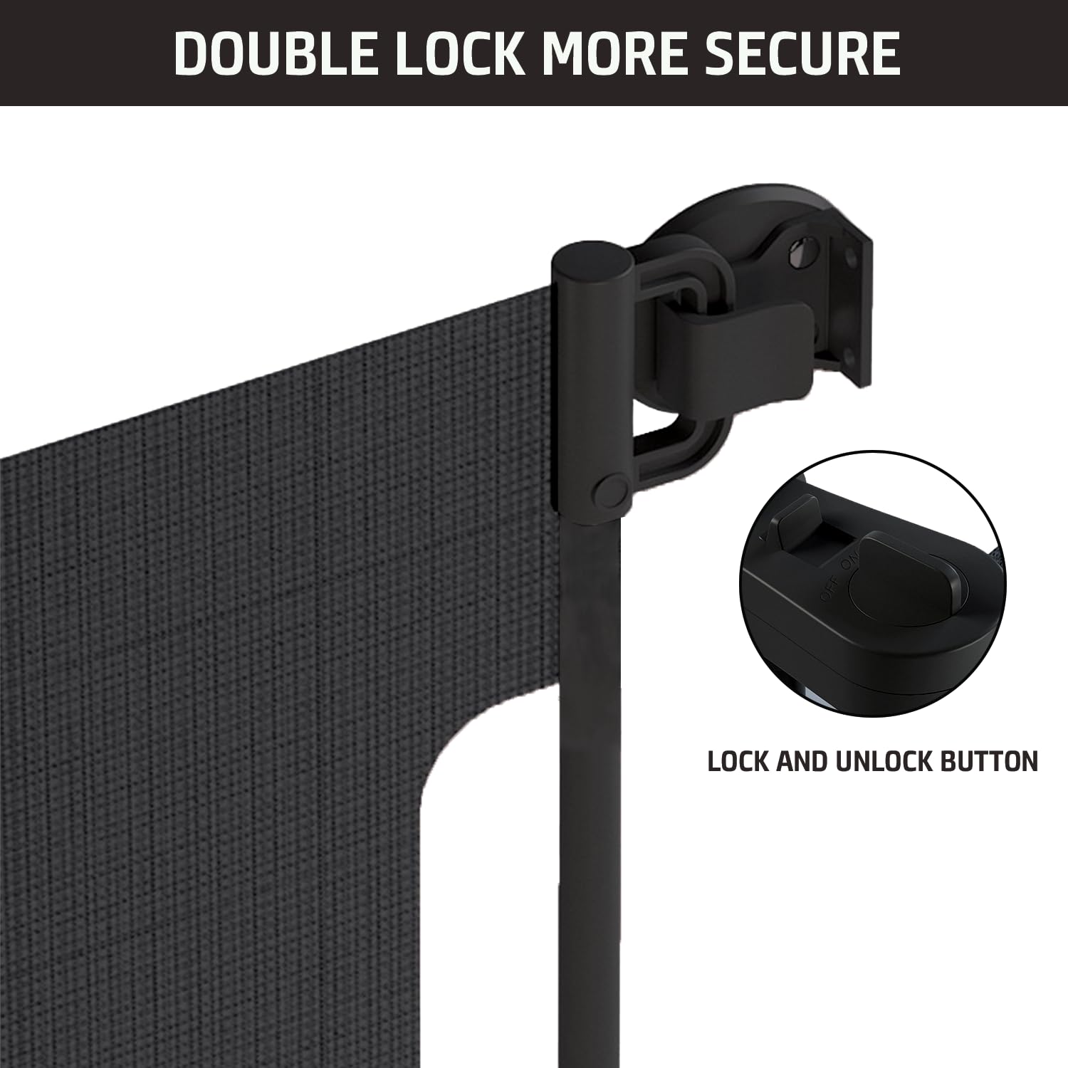 NTL GLOBAL Dual Lock Retractable Stair Gate for Babies and Pets 150cm x 86cm (59in x 34in) Stair Gates for Dogs with Drilling Options Stair Gates for Baby with Extra Wide for Doorways & Stairs - Image 4