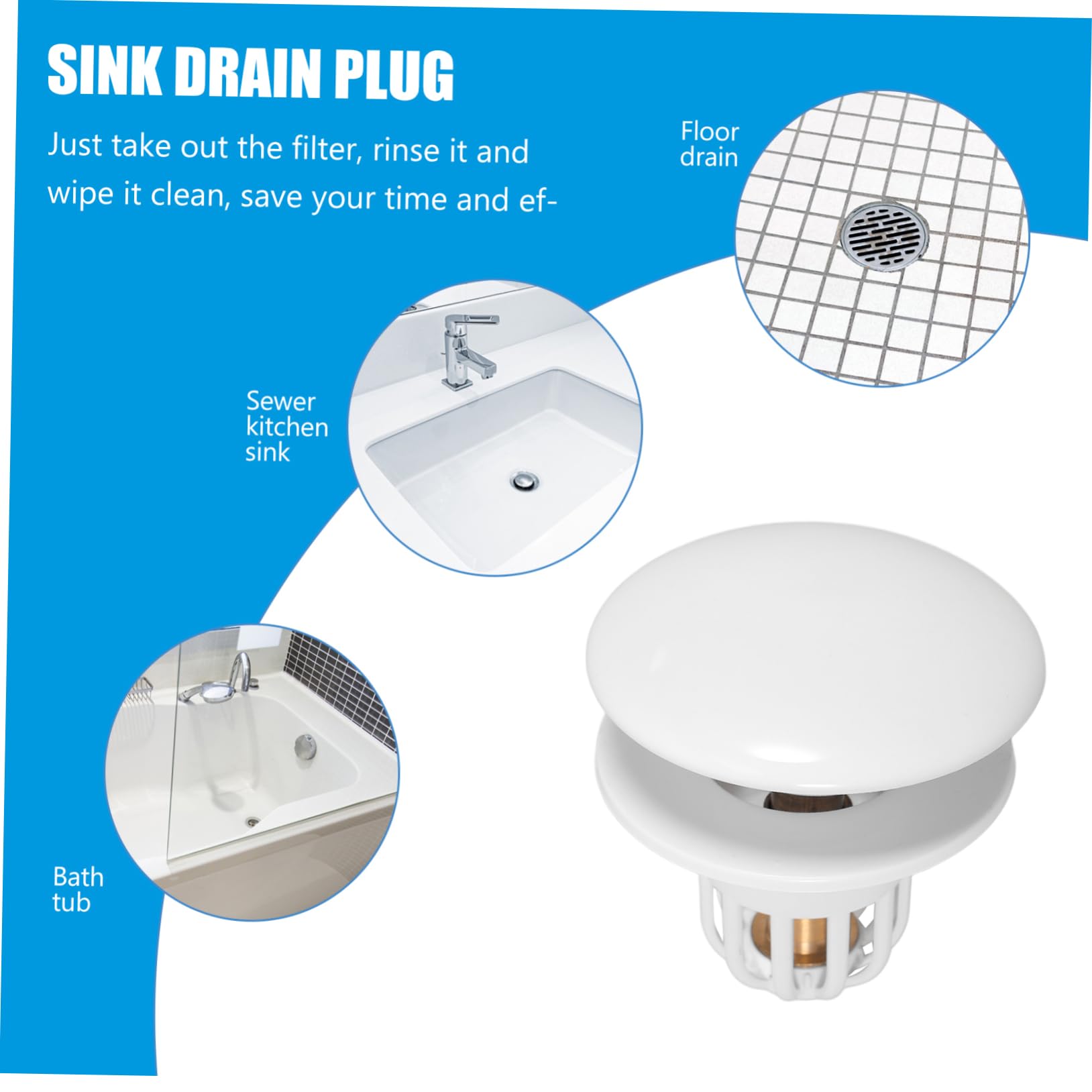 Angoily 4piezas Tapón De Drenaje para Lavabo Stopper Anticongestión Instalación y Limpieza Accesorio y Resistente Filtraciones