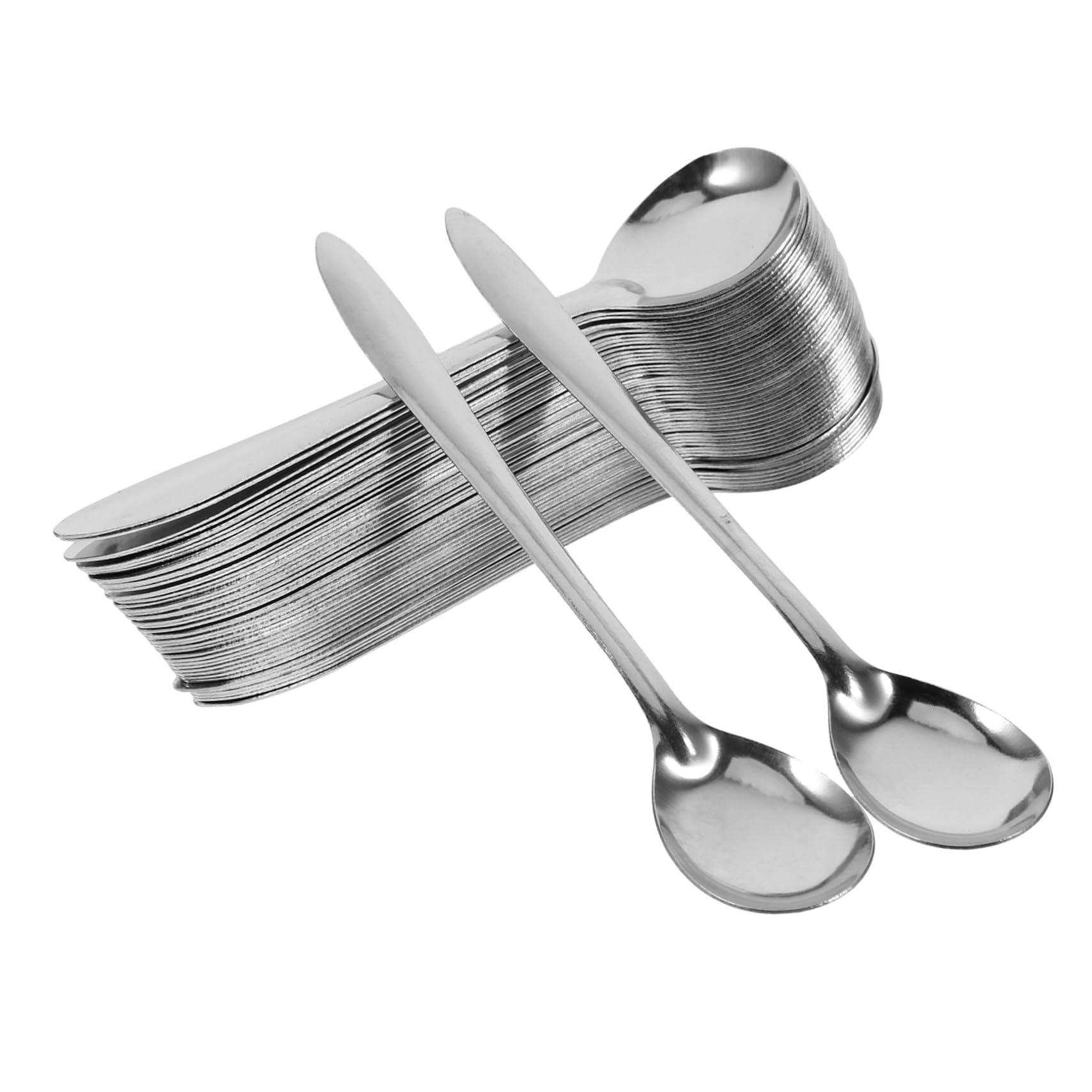 Cabilock 100 pièces Cuillères Café Inox Mini Cuillères Mélange Dessert Service Inox pour Thé et Café Vaisselle Professionnelle Lave-vaisselle