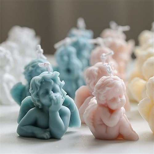 Miniatura 6 de Molde de silicona para velas de ángel pequeño, para fondant, pastel de chocolate, caramelo, vela de ángel bebé, molde de jabón, herramientas para