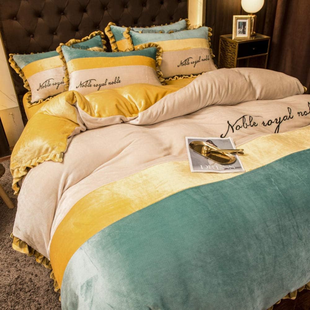 4 Piece Comforter Set 2020 New Thick Three-Piece Embroidery Milk Velvet Fleece Baby Velvet Four-Piece Suit-Palodio_Four-Piece Set of 1.5m Bed Sheet