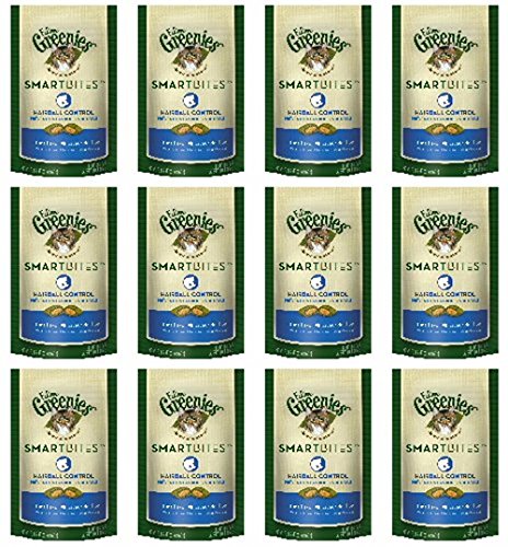 Greenies Feline Tuna SmartBites Hairball Control 1.6Lbs (12 x 2.1oz)