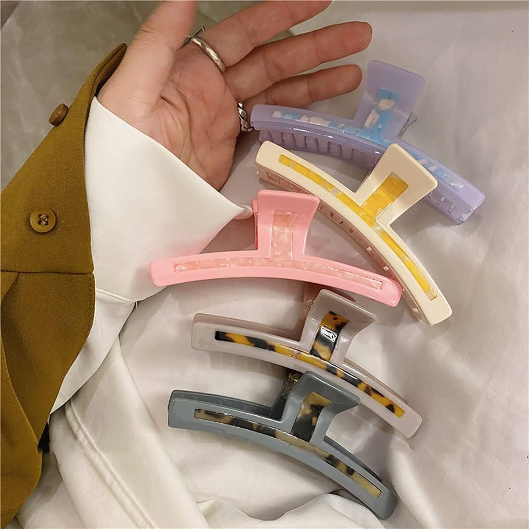 ダーク レオパード ノンスリップ ストロング ホールド ラージ 装飾 エレガント クランプ ポニーテール ホルダー グリップ バンス