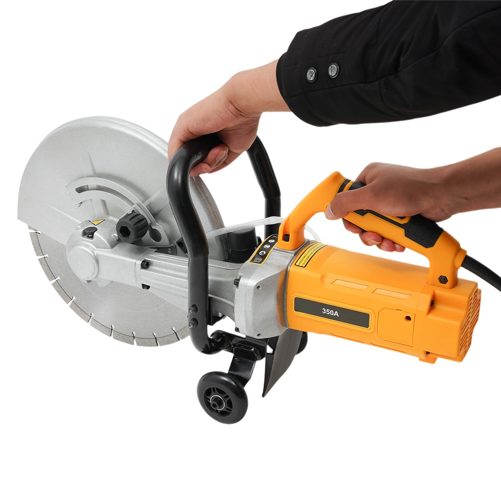 Elektryczna piła do betonu 3000 W, z brzeszczotem 350 mm, 220 V, 4200 obr./min, bezpyłowe cięcie na mokro i sucho, z pompą wodną