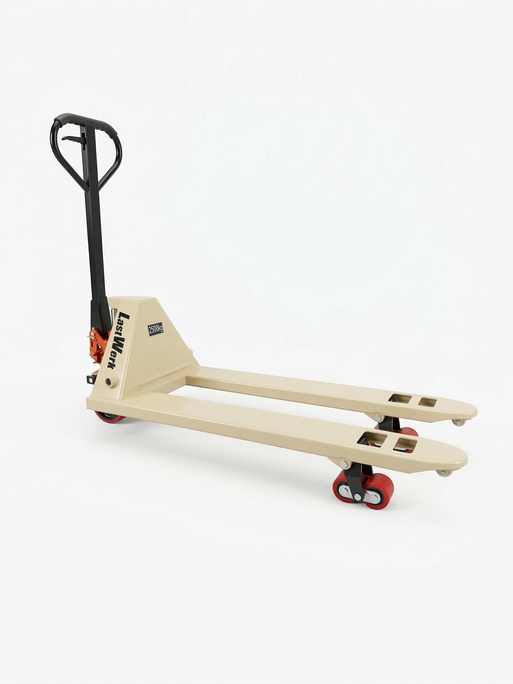 One Hubwagen 2500 kg und 1150 mm Gabellänge PU Rollen Handhubwagen Palettenwagen Gabelhubwagen aus Stahl, Polyurethan (Nylon-Rollen, 1150 Millimeter)