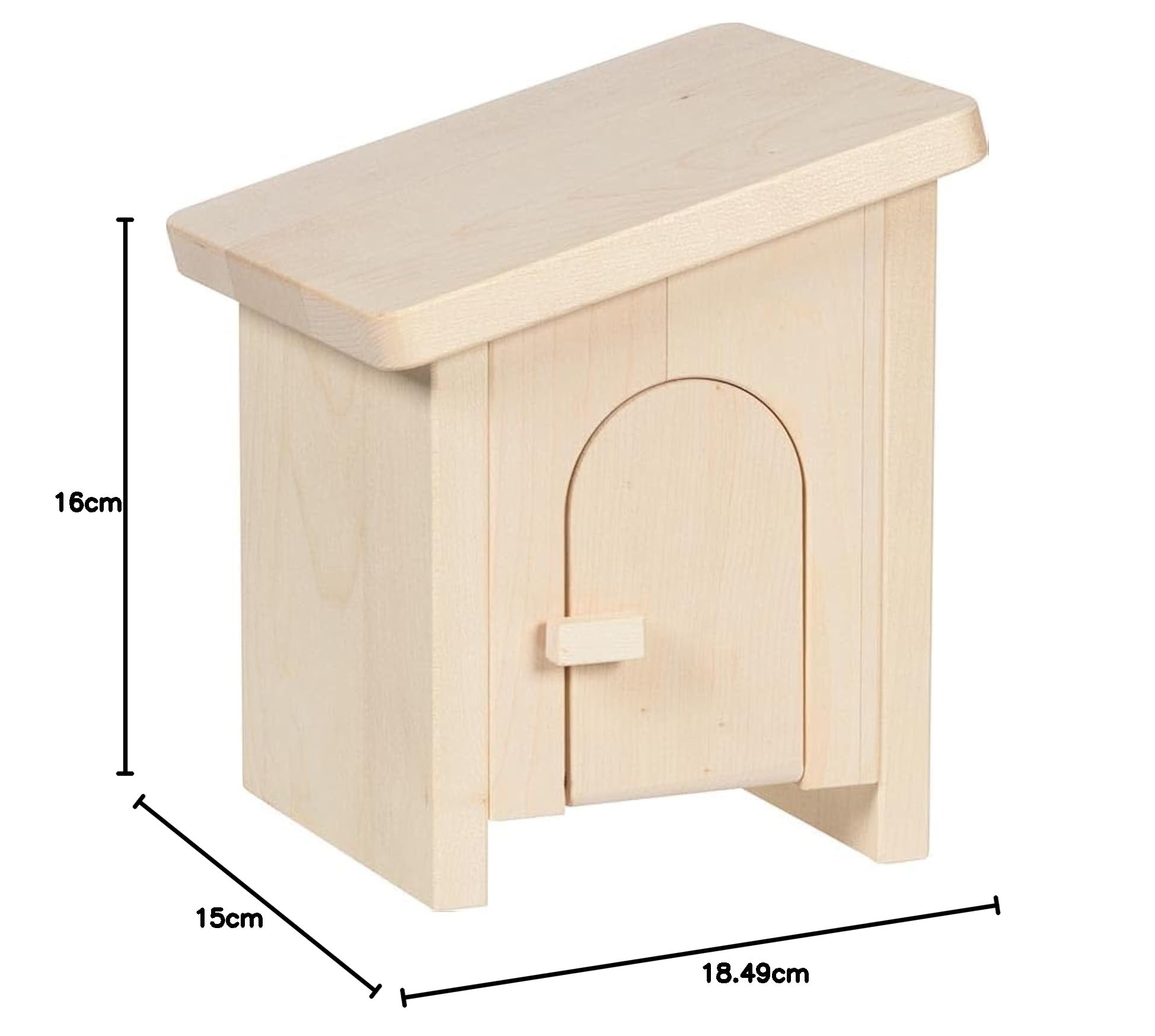 HOLZTIGER 80615 Kleiner Stall aus Holz für Spielfiguren, Perfektes Zuhause für kleine Figuren, Fördert kreatives Spielen, 16cm x 15cm x 18cm, Made IN Europe, ab 3 Jahre