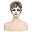 SEVENCOLORS Short Grey Wigs for Women Gray White Pixie Cut Wigs with Dark Root Layered Synthetic Short Hair Wigs Natural Looking