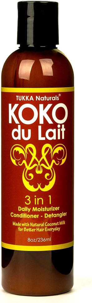 KoKo du lait 3 in 1 Moisturizing Detangling Conditioner For Dry, Wavy, Curly, Kinky, Relaxed & Chemically Treated Hair
