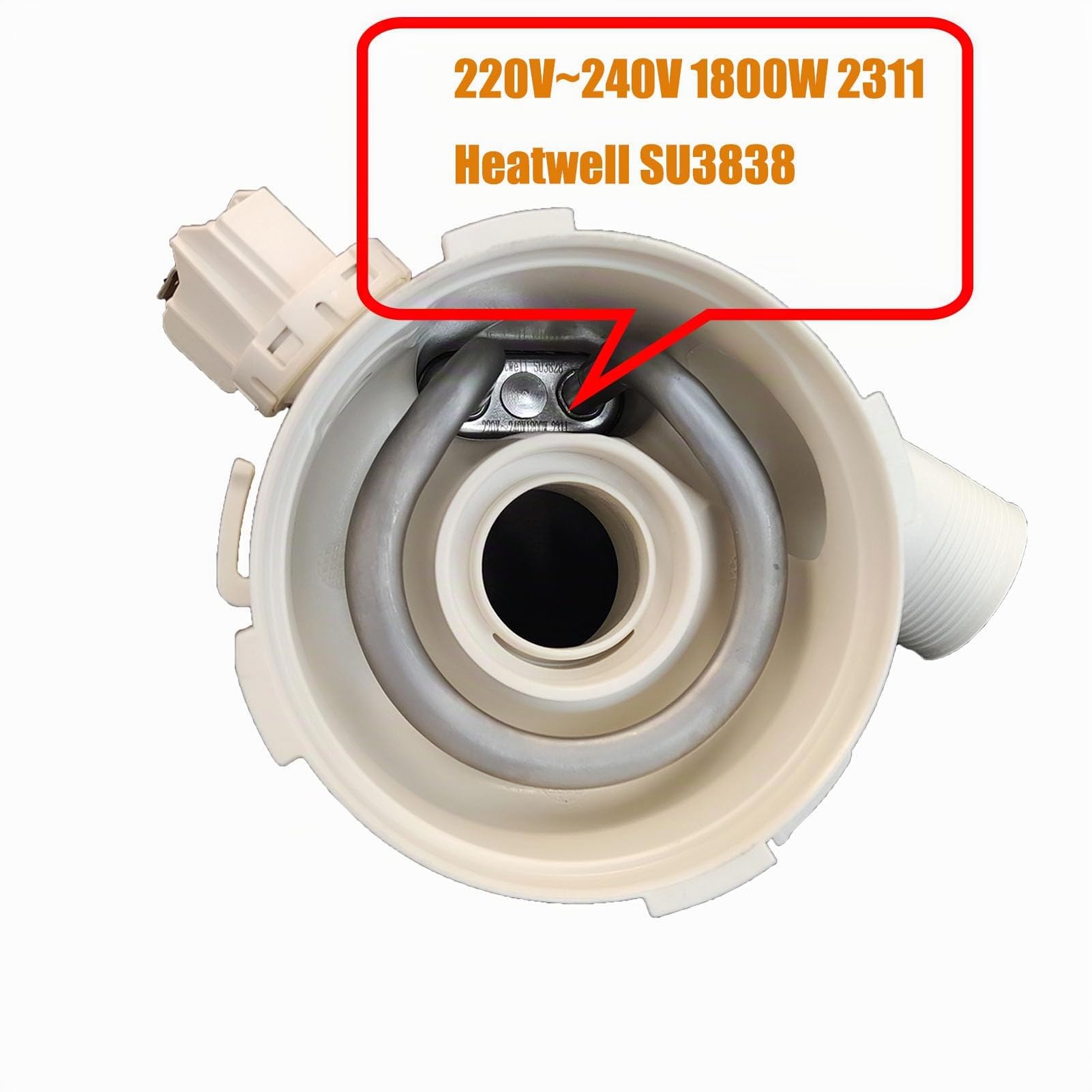 EUROMAID Geschirrspüler E14DWX - Heizkörper im Pumpengehäuse - Heizelementmontage-Motor Pumpe Kopf Rohr Montage Spülmaschine Teile
