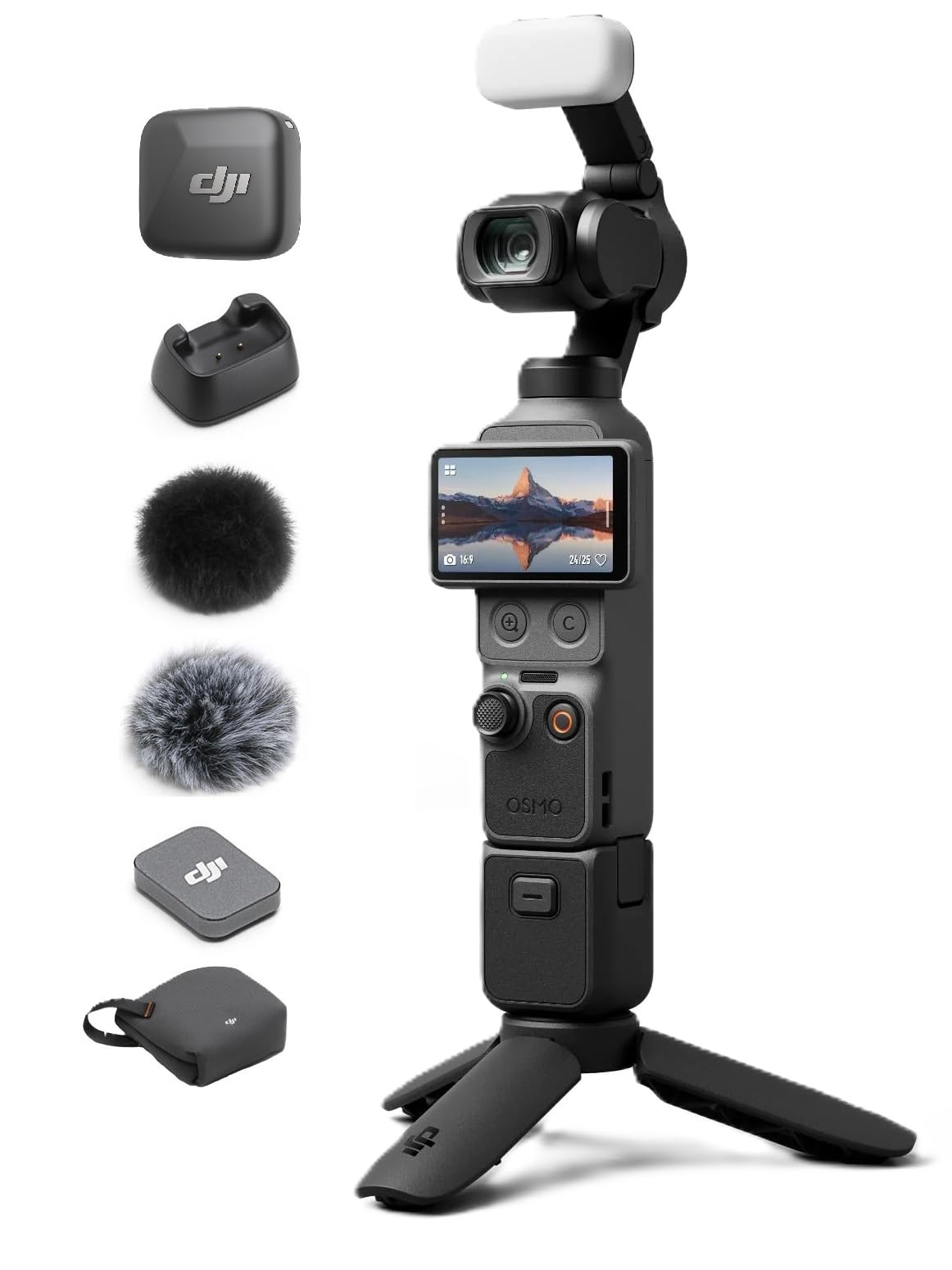 Osmo Pocket 4 Creator Combo Bundle, 4K/240fps Vlog Camera, 3-Axis Stabilization, Active T…