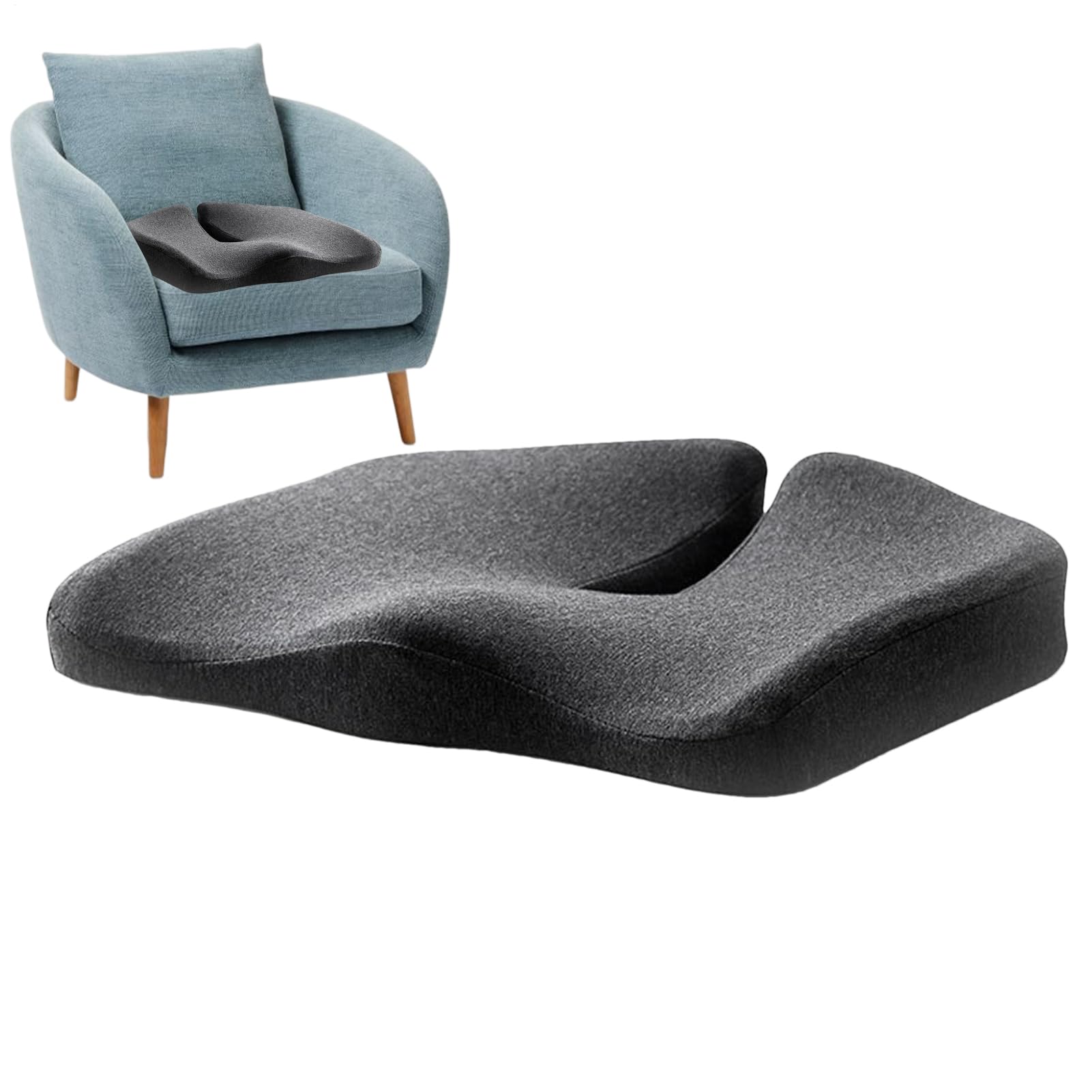 Cuscino per seduta in memory foam, antiscivolo, cuscino ortopedico per | sedie da ufficio, sedili auto, sedie a rotelle, casa, viaggi, lavoro e