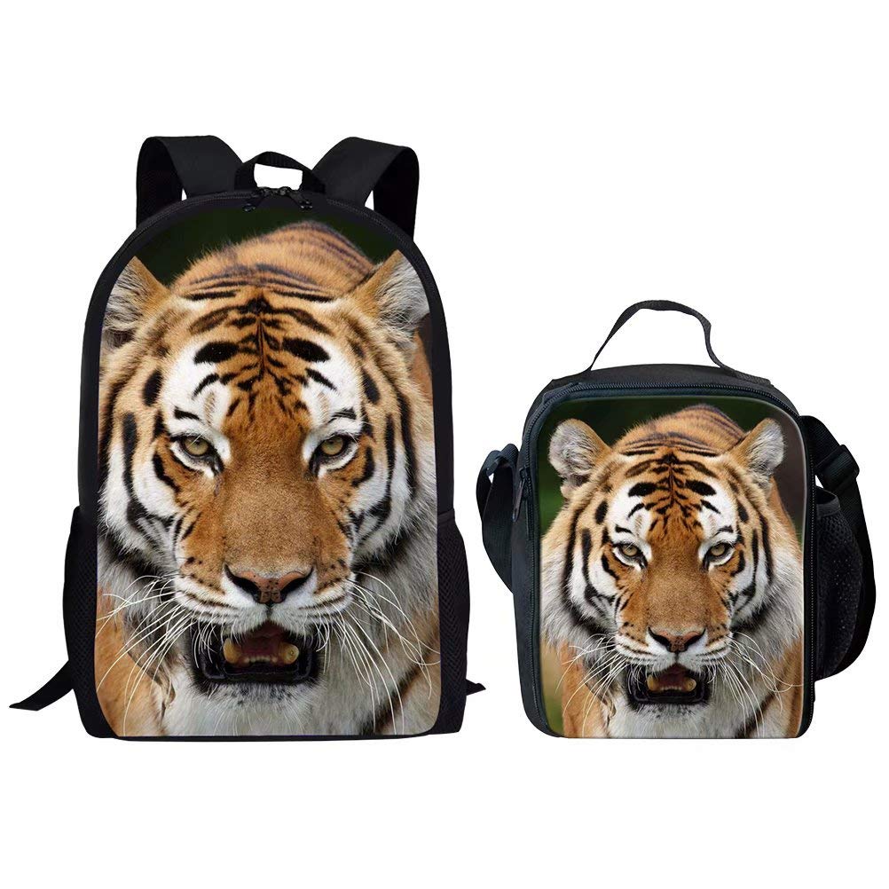POLERO Juego de mochilas escolares con estampado de animales para niños y niñas