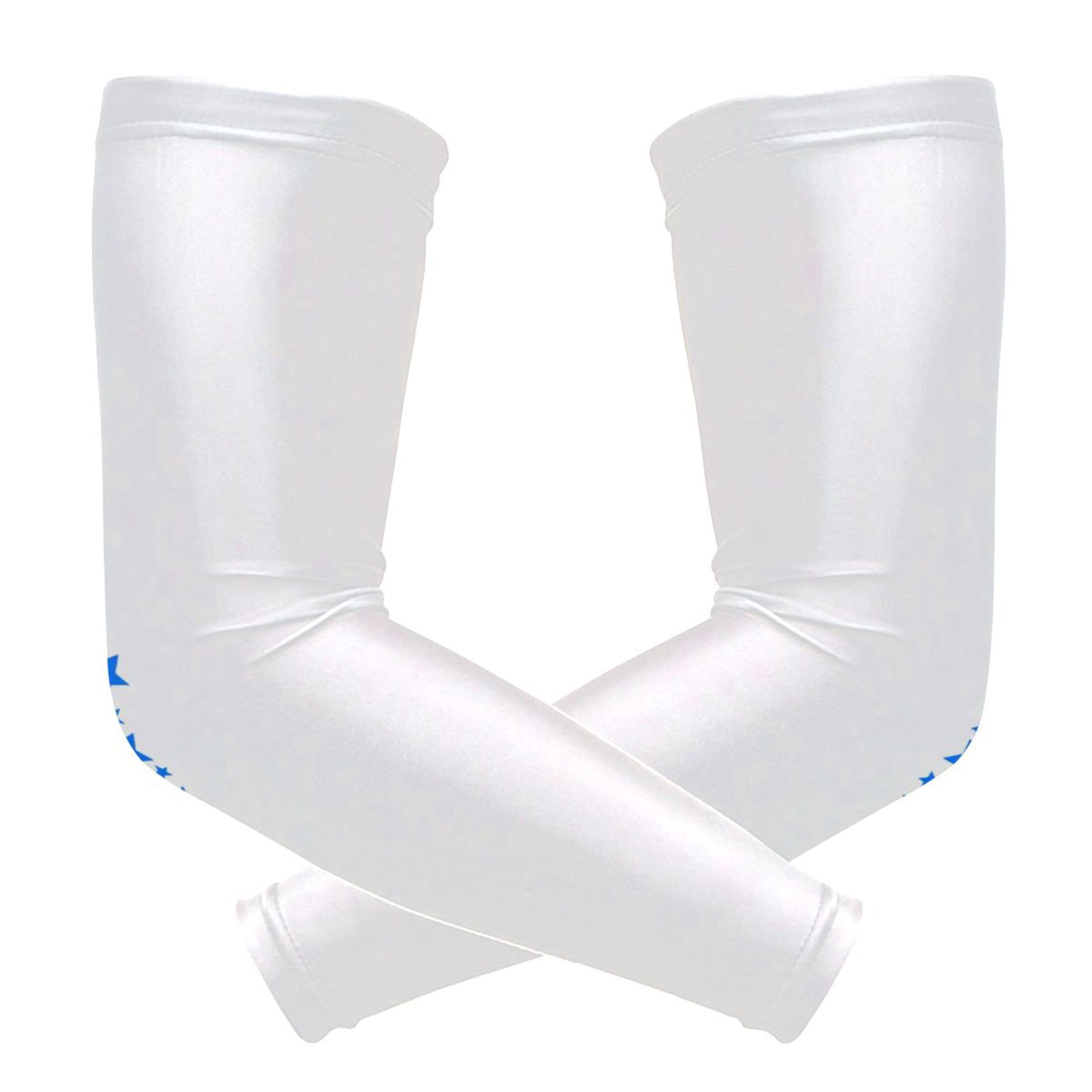 Takiito Festive Blue Red Stars Arm Sleeves for Men Women, Cooling Arm Sleeve UV Sun Protection Compression Arm Sleeve, Breathable & Moisture Wicking