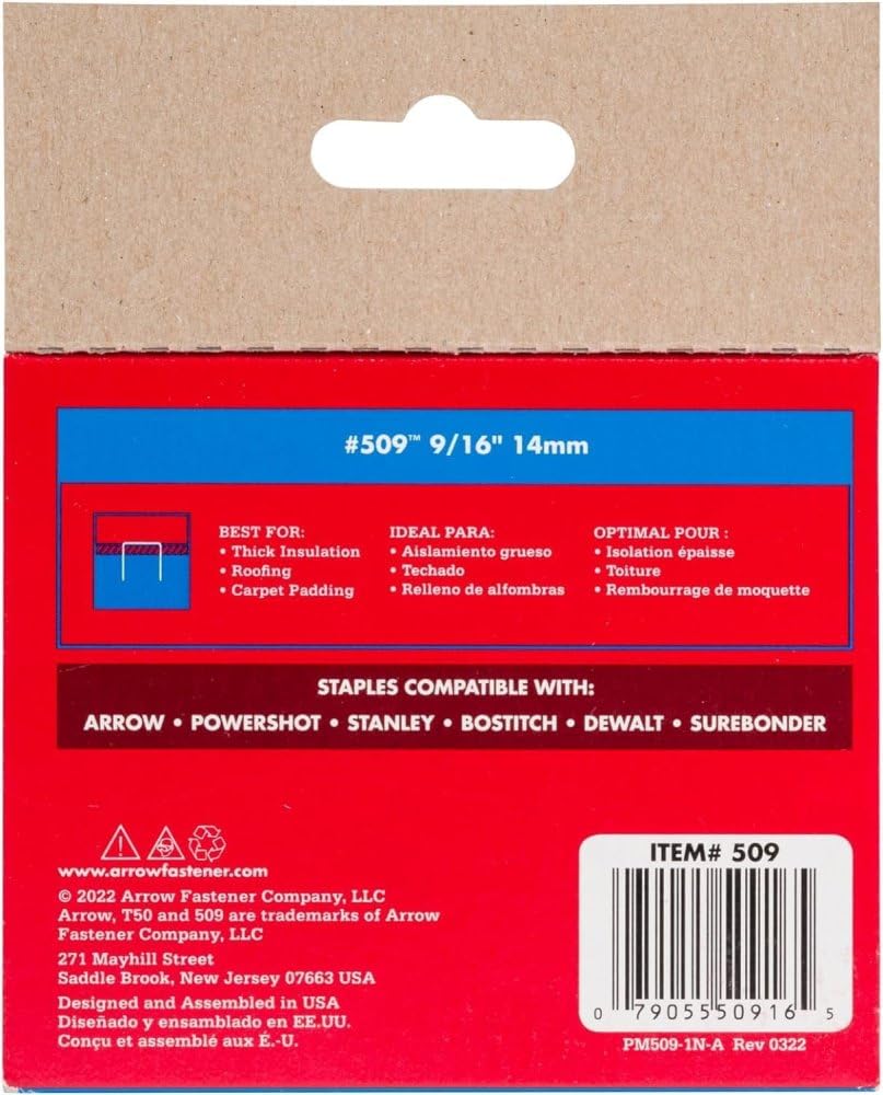 Arrow Fastener 50924 Grapas T50 de 9/16 pulgadas