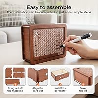 Vista 5 de Cash Vault Caja de ahorro de madera, caja de desafío de ahorro de madera, caja de ahorro de efectivo de madera, alcancía, caja de dinero de madera