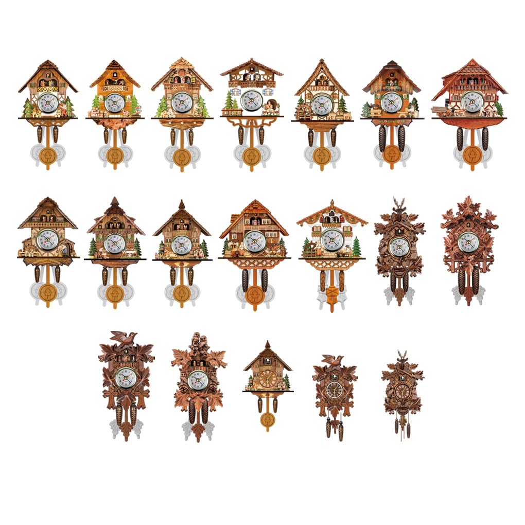 Reloj de cuco decorativo y delicado de madera que añade encanto al hogar, reloj tradicional de chalet de bosque negro preciso y preciso CL303