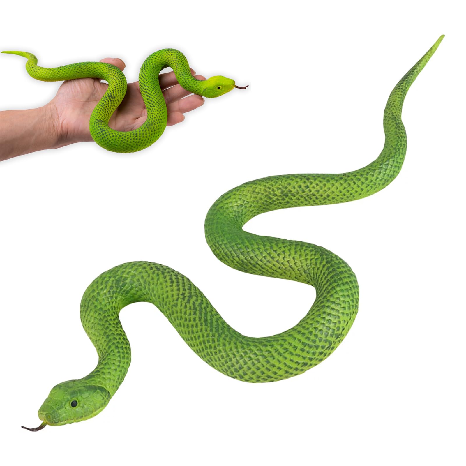 CeriollSnake Toys, Realistic Rubber Python, Rubber Snake, Large Rubber Fake Snakes, Large Rubber Snakes, Realistic Rubber Snakes, Realistic Large Rubber Snake Toy (Cyan)