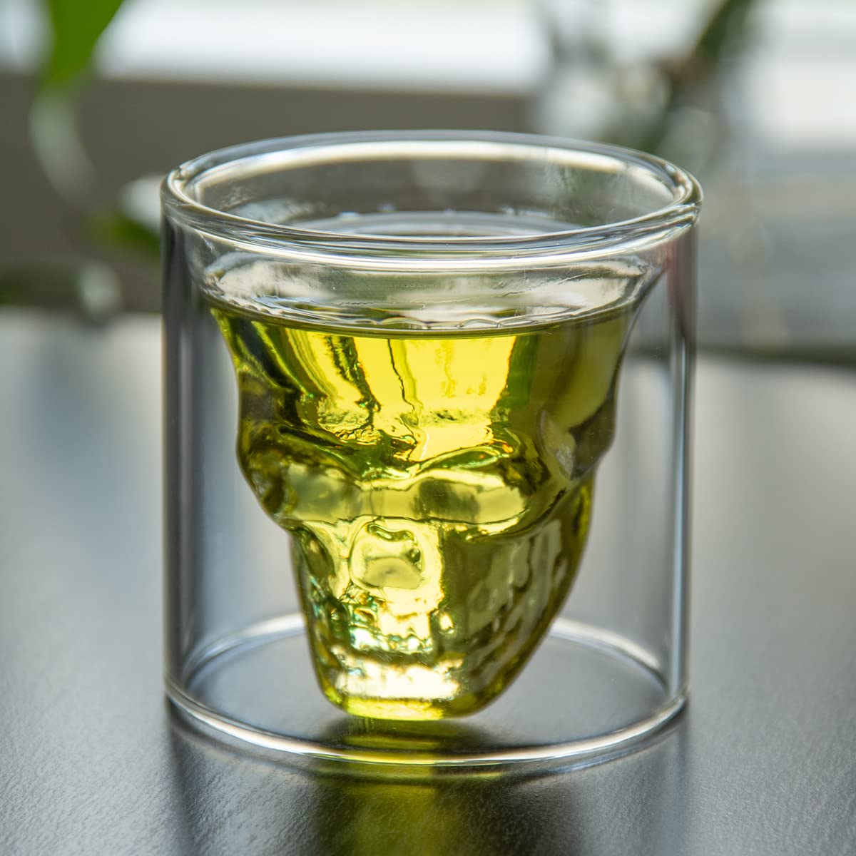 ALANDIA Set di 6 Bicchieri con Teschio | Ideali come Bicchieri da Assenzio o Bicchieri da Liquore | 80 ml (non 25 ml)