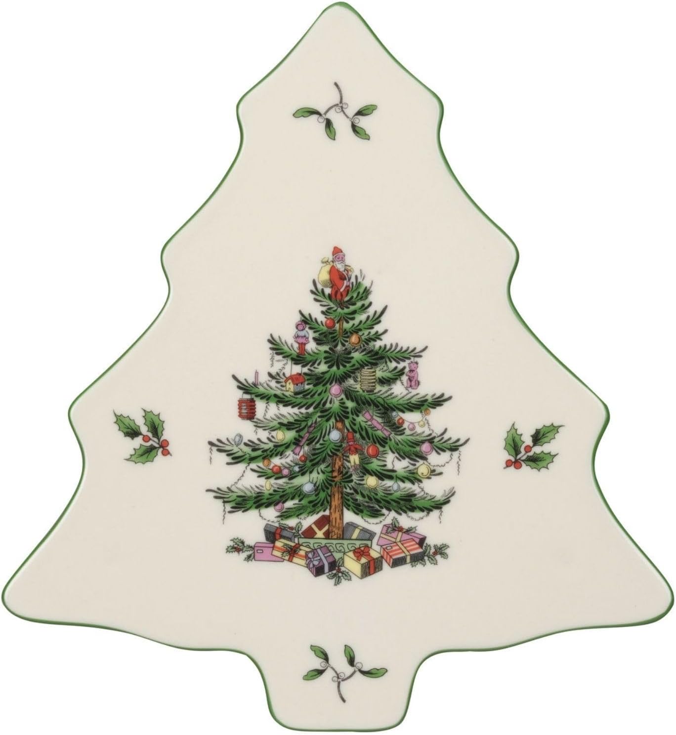 Christmas Tree Trivet 8" Heat Resistant Trivet for Hot Dishes, Pans - Decorative Porcelain Christmas Holiday Tabletop Protector - Dishwasher Safe Kitchen & Countertop