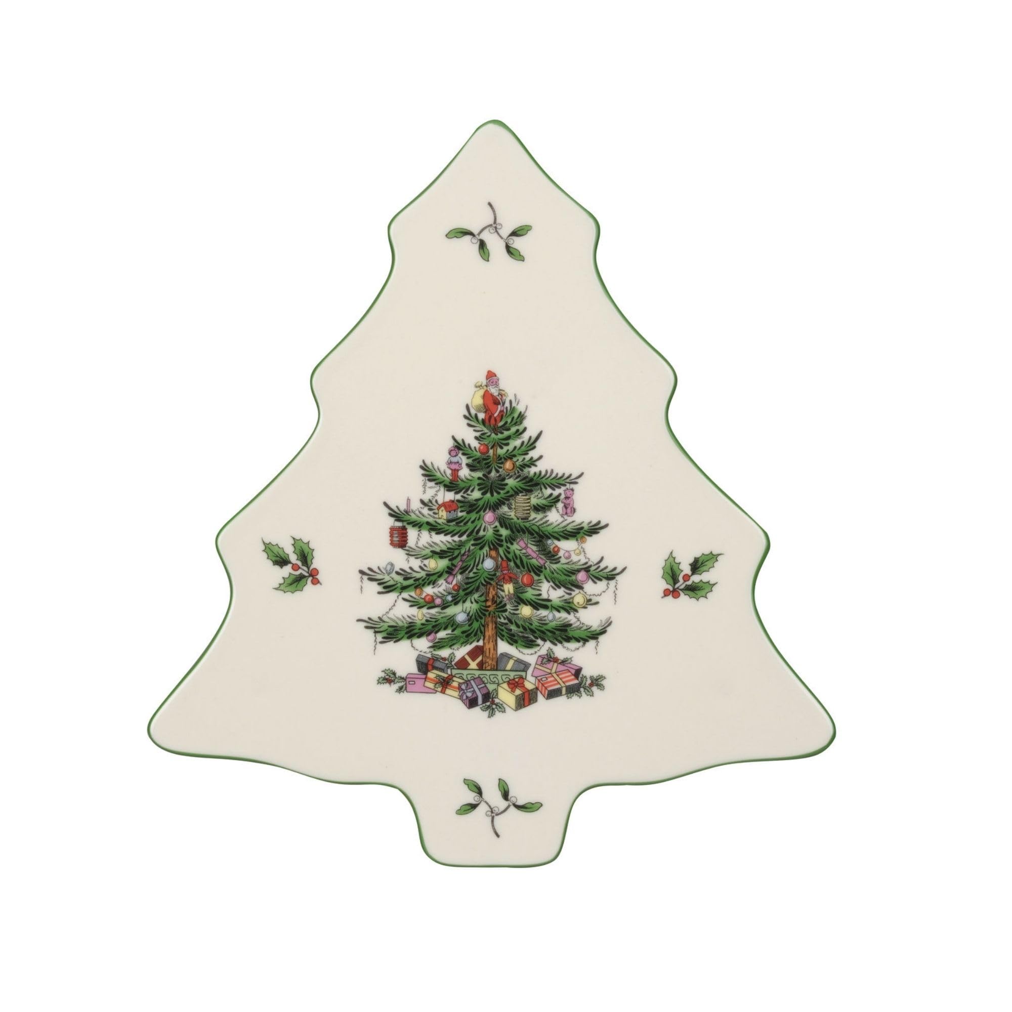 Christmas Tree Trivet 8" Heat Resistant Trivet for Hot Dishes, Pans - Decorative Porcelain Christmas Holiday Tabletop Protector - Dishwasher Safe Kitchen & Countertop