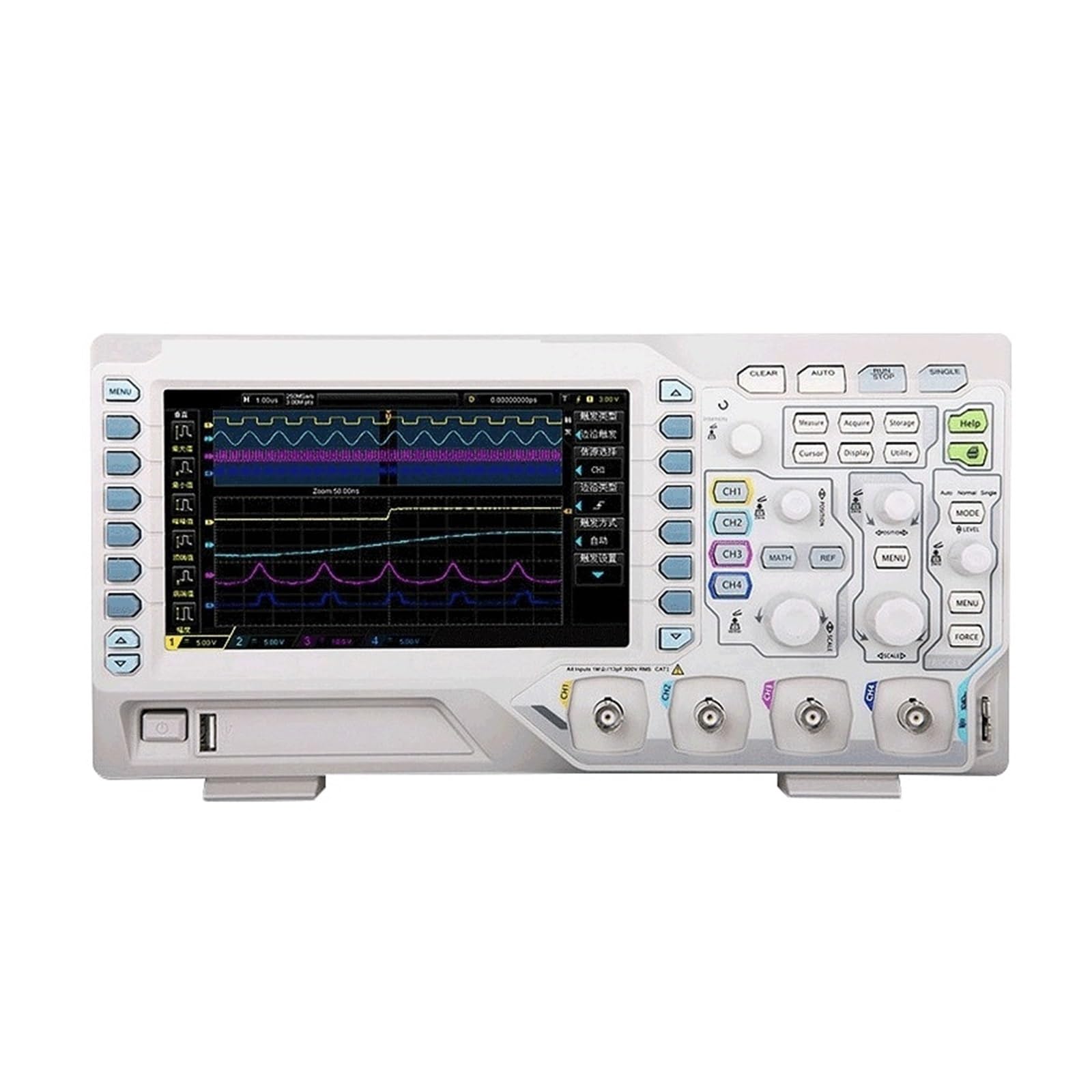 Osciloscopio digital con pantalla de 7" 50MHz 4 canales analógicos Tasa de muestreo 1GSa/s 24 Memoria Profundidad Forma de onda Almacenamiento Reproducción,De larga duración