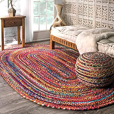 nuLOOM Tammara - Alfombra Bohemia Trenzada a Mano, Multicolor Cover