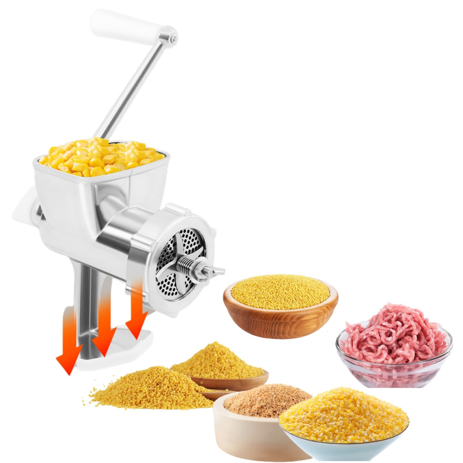 Manual Pellet Mill, Feed Pellet Machine, Animal Pellet Maker Machine, Household Animal Feed Mill, Animal Food Maker, Birds Pelleter with Five Pellet Plates for Animals Feed Processing