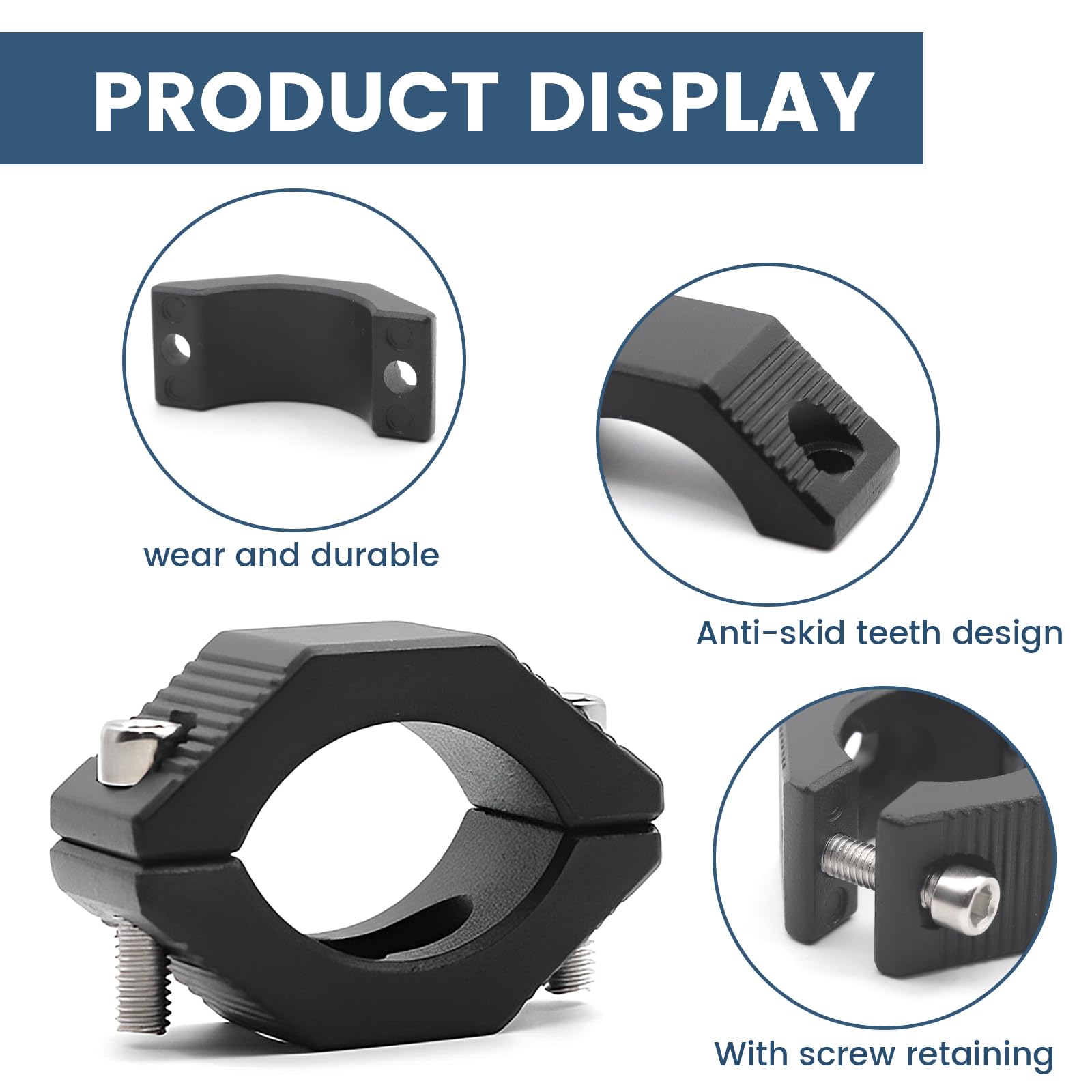 jose2015 Motorcycle Spotlight Tube Clamp Mount Bar Bracket Motorcycle Driving Fog Light Mounting Brackets Bumper Handlebar 21-35mm for Motorcycle Bicycle Offroad ATV SUV 2PCS