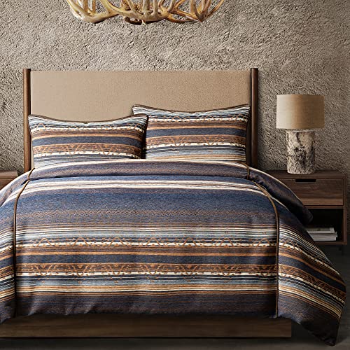 Image of Paseo Road Estes 3 Piece King Blue Striped Chenille Comforter Set