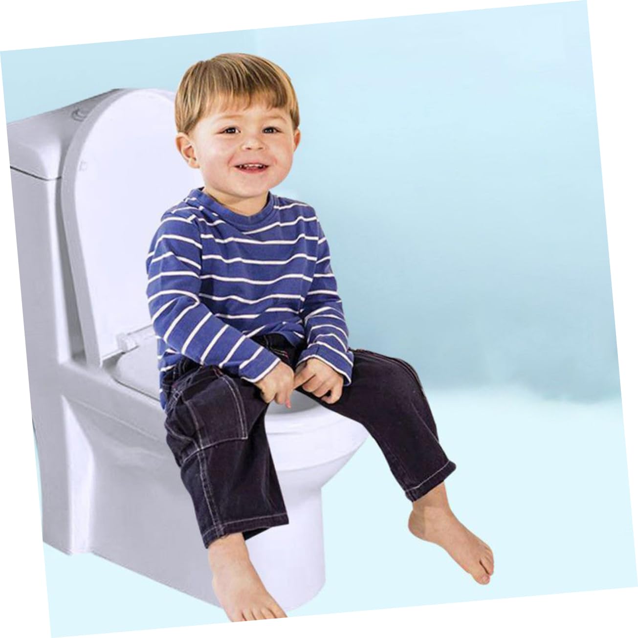 Zerodeko Riduttore Wc per Bambini in Pp Bianco, Sedile da Viaggio Pad Antiscivolo e Struttura Robusta per L’addestramento al Vasino