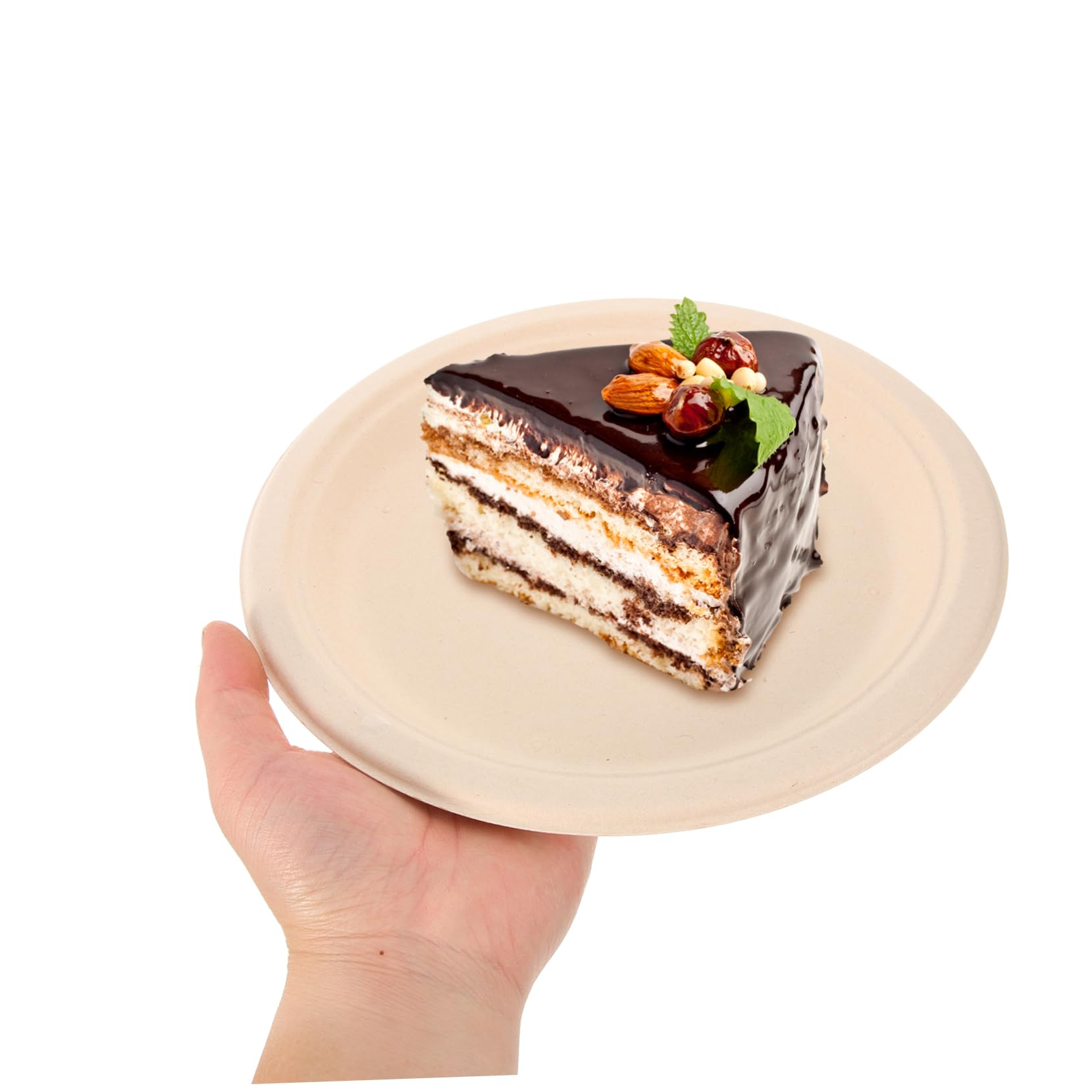 COLLBATH 50 Stück Pappteller aus Papier Robust und Praktisch für Desserts Kuchen und Speisen bei Partys Festen und Alltag