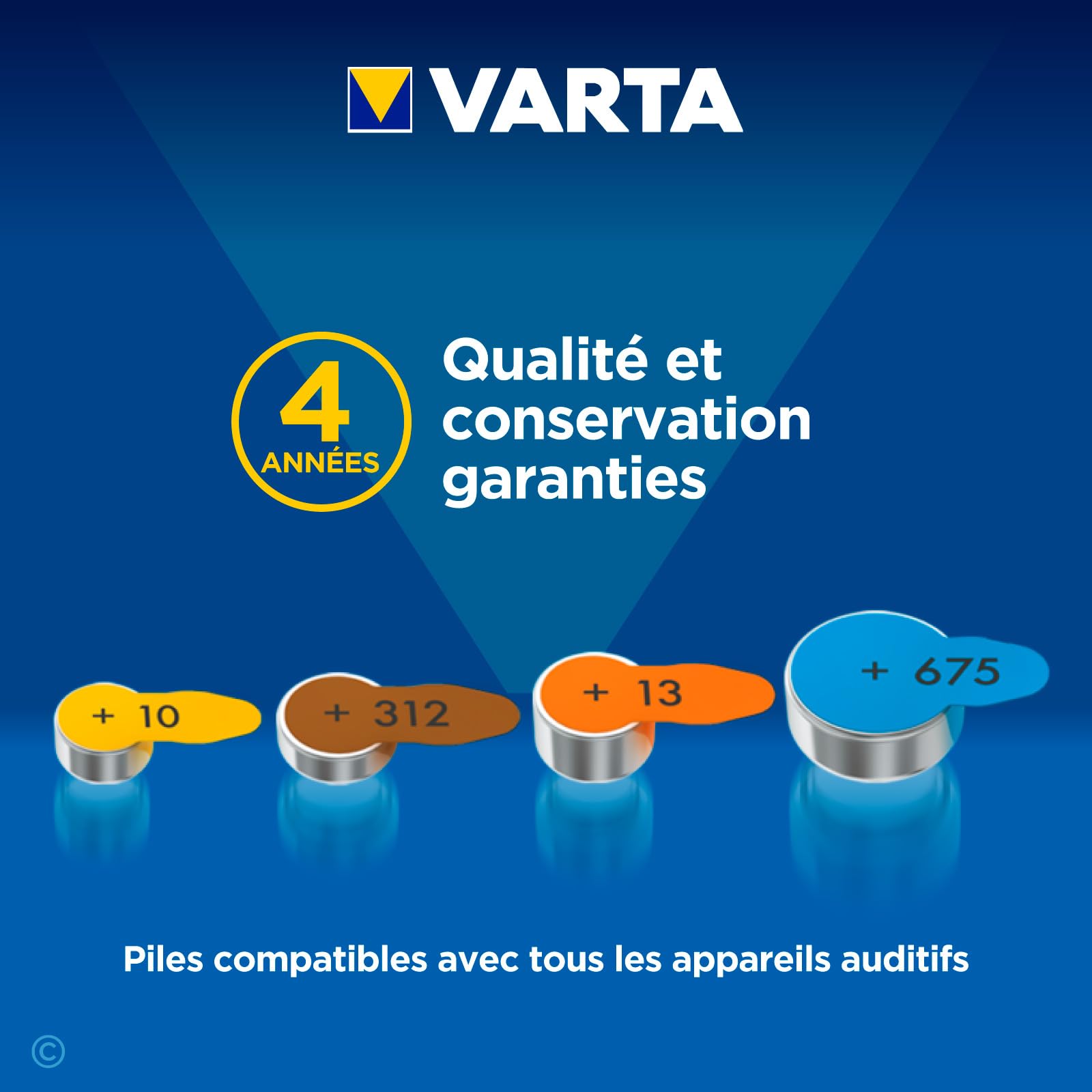 60 Piles Auditives Taille 312 (Marron) PR41 VARTA Zinc Air Tension Stable Longue Durée Résistantes aux Fuites Compatibles avec Tous Les Dispositifs Made in Germany - 10 Blisters de 6 Piles - 3