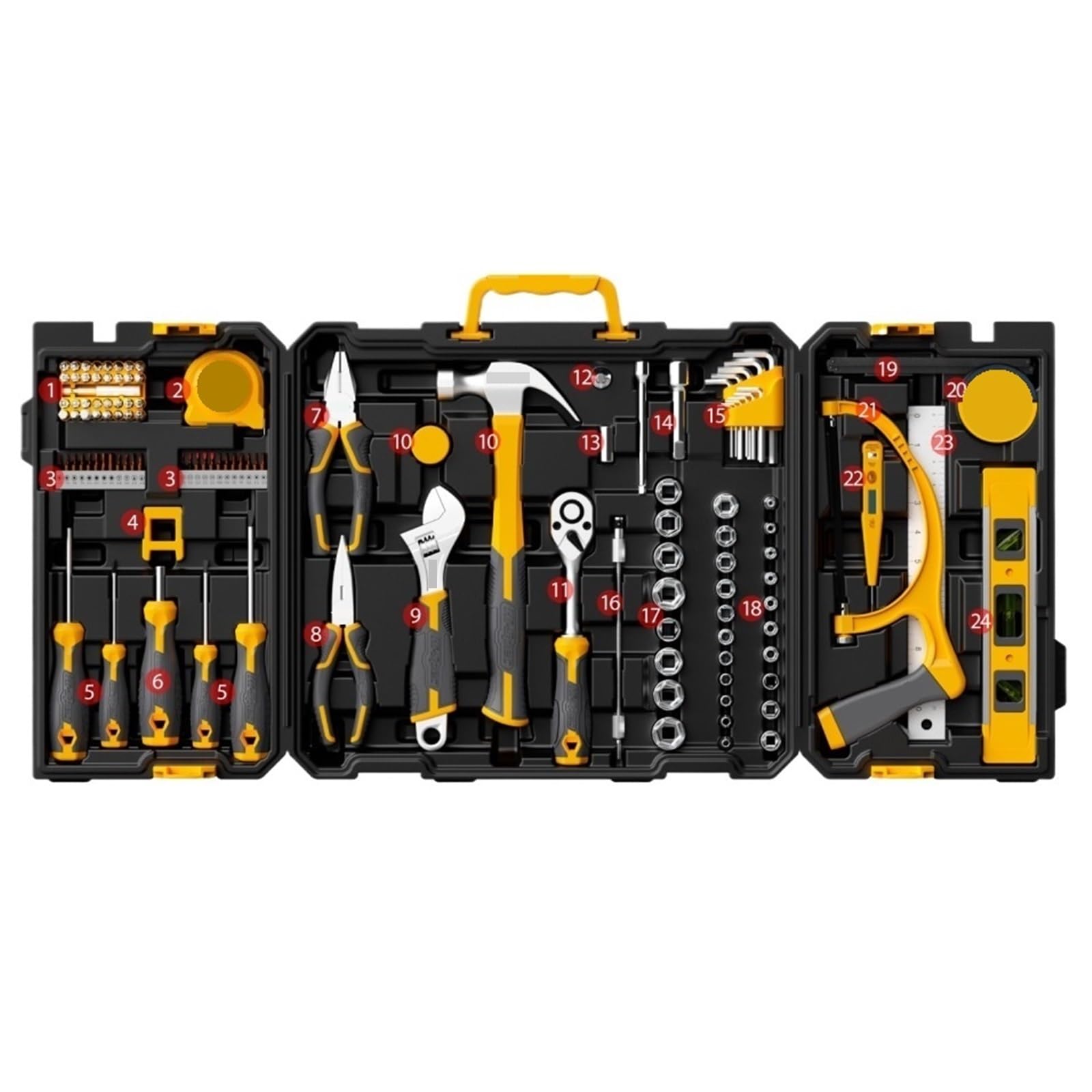ZGUOUZANTYE Ratcheting Wrench Set, Car Repair Tool Kit Socket Wrench Set Daily Hand Tools Sets for & Mechanic Ratchet for Man(Red)