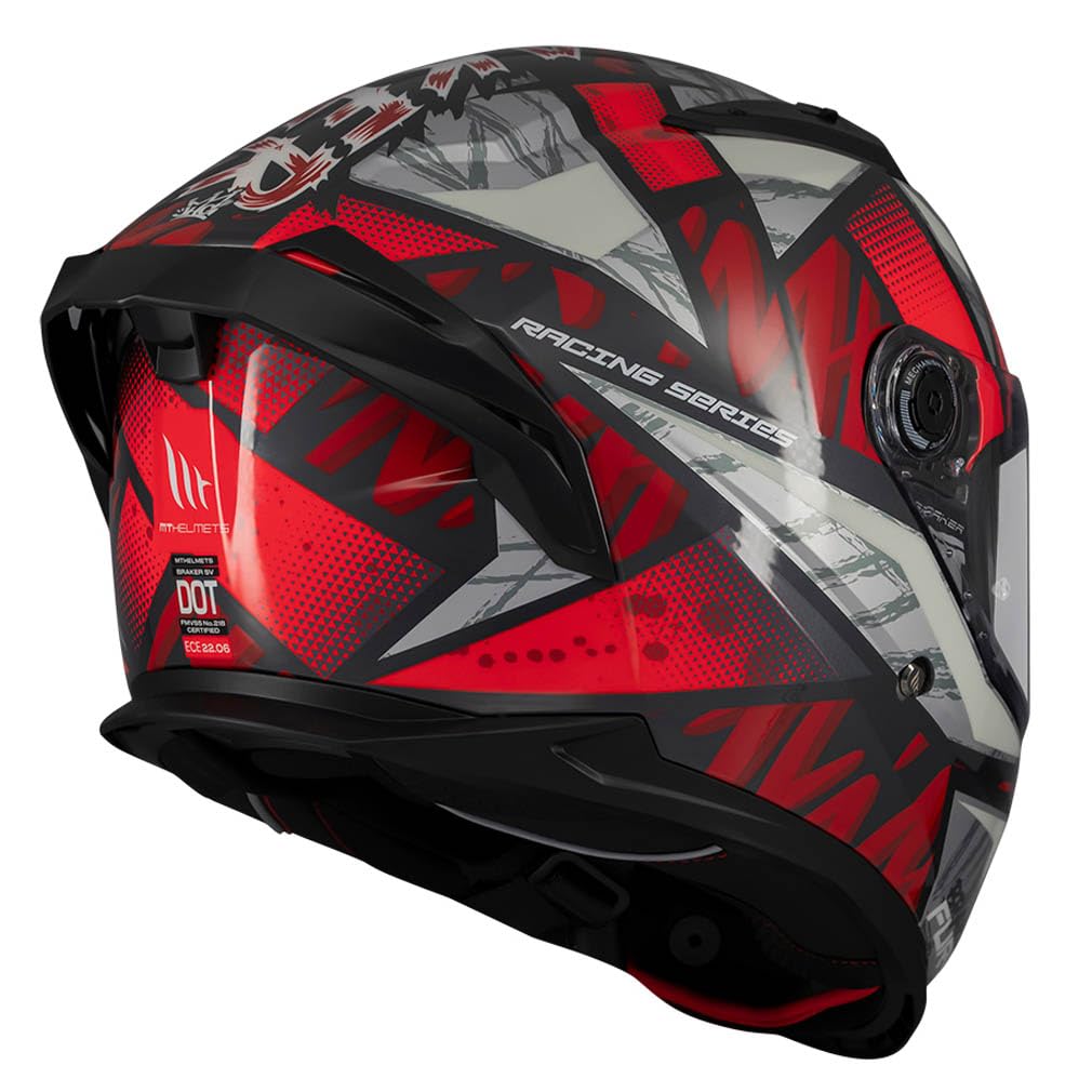 MT Helmets Braker SV Designed Fury C5 Brillo - Casco de Moto Integral con Visor Solar, para Hombre y Mujer, Homologado ECE 22.06