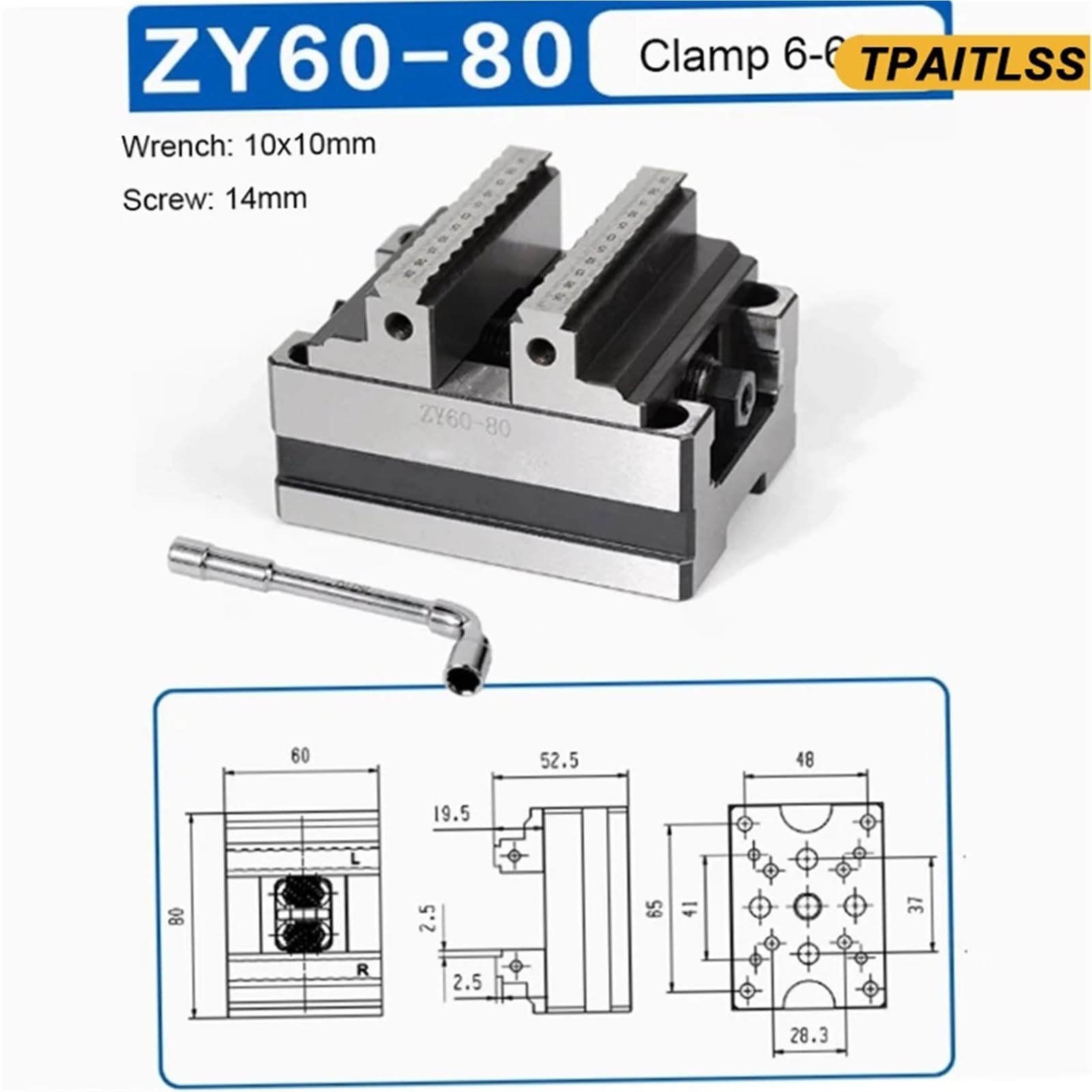 Uchwyt stołu obrotowego ZY60-80, imadło koncentryczne CNC, samocentrujące szczypce CNC, obróbcze CNC, szczypce płaskie koncentryczne, zacisk 6-60 mm