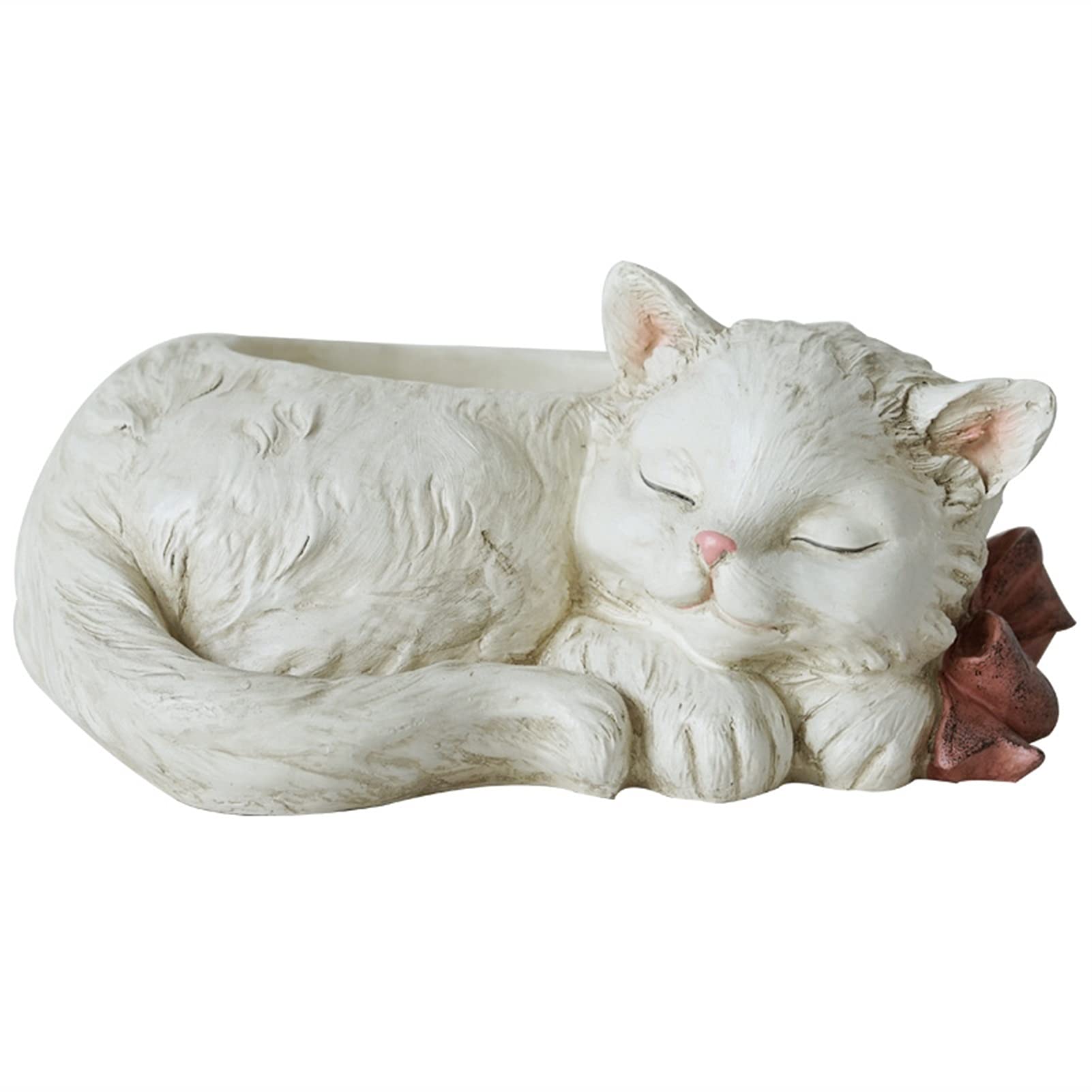 Biały Kociak, Figurka Małego Kota, Żywiczne Doniczki Do Sukulentów, Hydroponiczne Wazony Na Biurko, Doniczka Do Uprawy Roślin, Bonsai, Kaktus