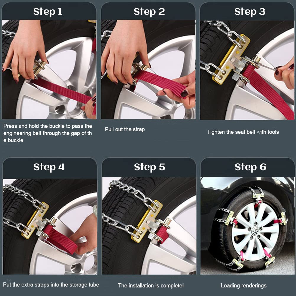 Lot de 2 chaînes de neige antidérapantes pour pneus de voiture et camions