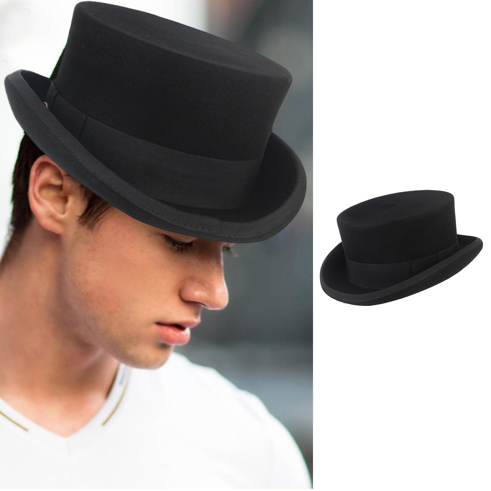 Cappello Fedora di lana per donna maschio palcoscenico gentiluomo a tema festa Cap Masquerade Balls Dress Up Panama cappello formale