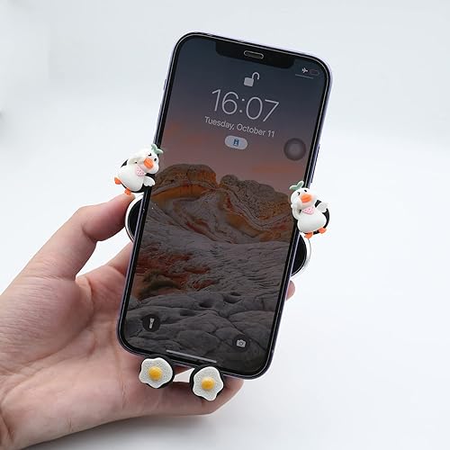 Miniatura 5 de Soporte de teléfono con diseño de pato de dibujos animados, lindo soporte de teléfono con clip de pato para todos los accesorios de decoración del