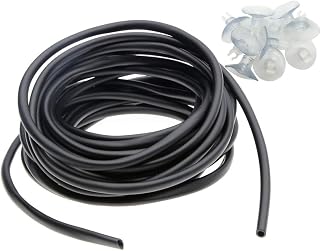 25 Feet Aquarium Tubing, Airline Tubing Black Standard,Flexible Aquarium Air Pump Accessories Set for Aquariums,Terrariums and Hydroponics with 10Pcs Airline Tubing Suction Cups