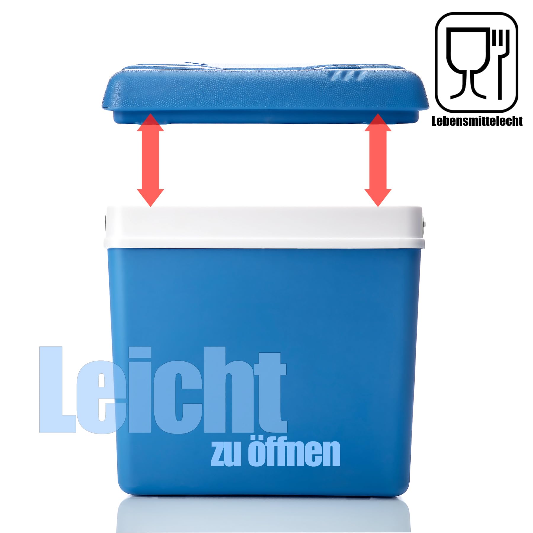 BigDean Kühlbox 24 Liter - Kühlbox ohne Strom bis zu 11 Std. Kühlung - aus Kunststoff - Robuste Cooler Box