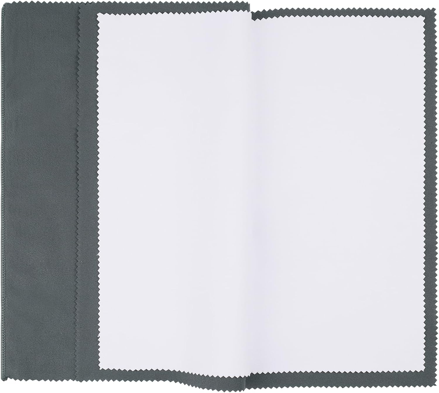 2 Pack X-Large 14''x11'' Silver Jewelry Polishing Cloths, Premium Silverware Cleaning Cloth for 925 Silver, Gold, Double Layer Polishing Puff Cloths Grey