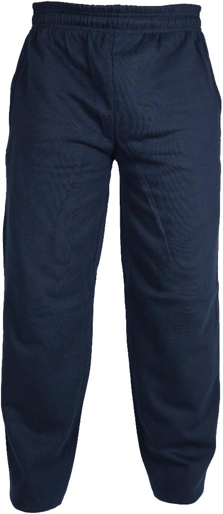 Mens Elasticated Waist Open Hem Fleece Joggers with Drawstrings and Zip Pockets M-5XL Leg: 28 30 32 Extra Short Regular Black Navy Grey Blue Comfort Bottoms Relaxed Sweat Pants Cotton Trousers