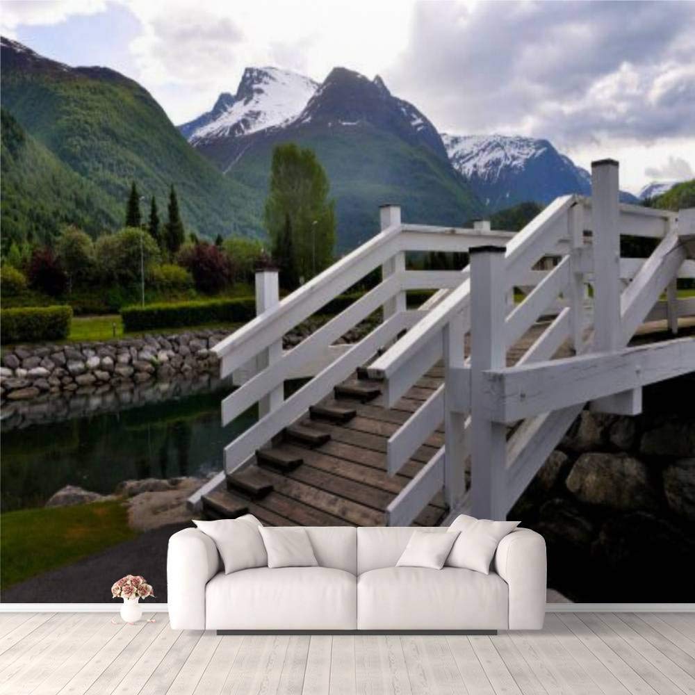 Modern 3D PVC Design Removable Wallpaper for Bedroom Living Room Loen Norway Wallpaper Stick and Peel Wall Stickers Home Decor 100 * 144’’