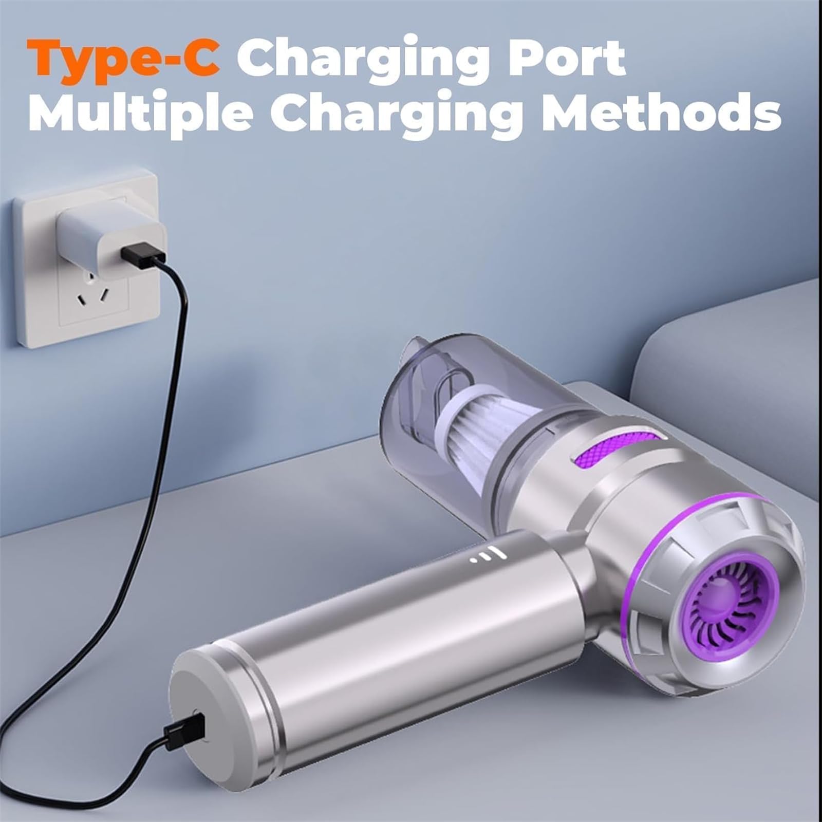 FlexUps V-21 Blower & Vacuum, 3-in-1 Multifunctional Vacuum Cleaner, High Power Handheld Cordless Vacuums, 22,000pa Suction, 9 Attachments for Car, Home Portable & Rechargeable (Black Gold)